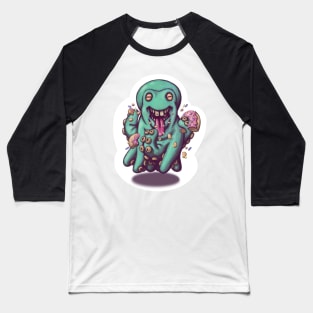 Hungry Ghost Octopus Baseball T-Shirt